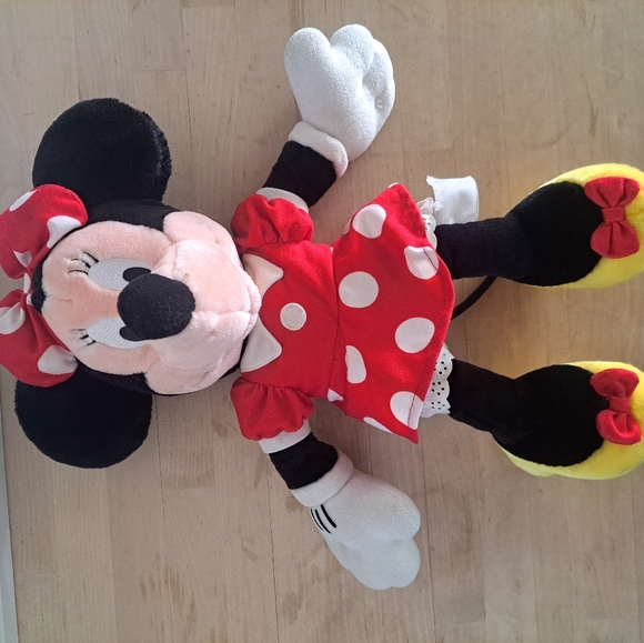 Disney Minnie Mouse Plush Doll – 19” Red Polka Dot Dress & Bow – Vintage Disney - Picture 5 of 6